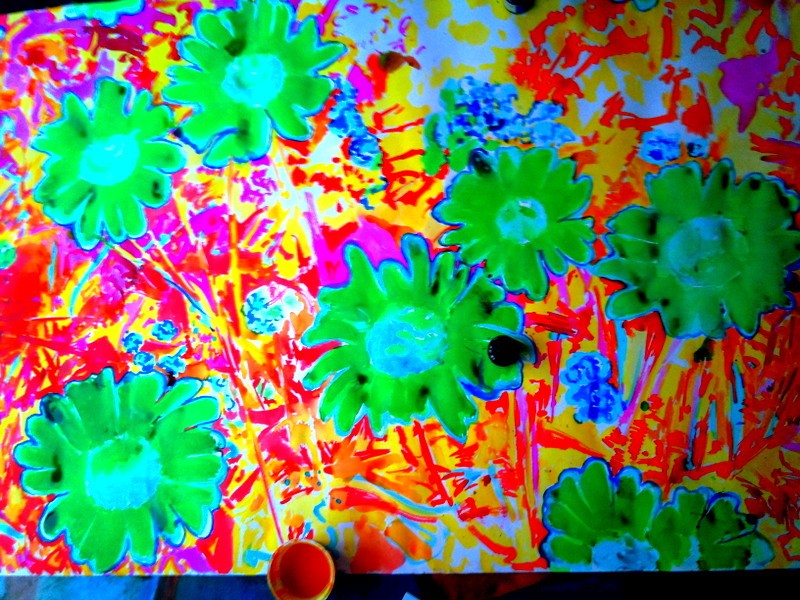 fleurs vertes ( en cours) 1,50m x 0,80