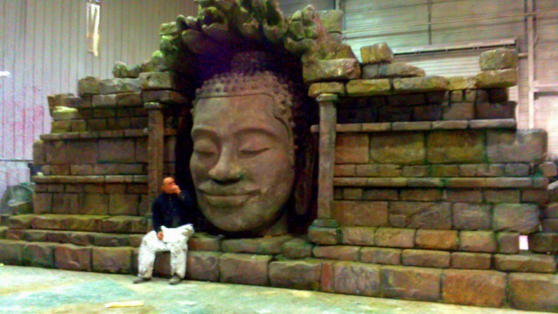 mur +tête bouddha