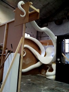sculpture pieuvre aquarium montpellier avec boubousan /déco-diffusion toulouse