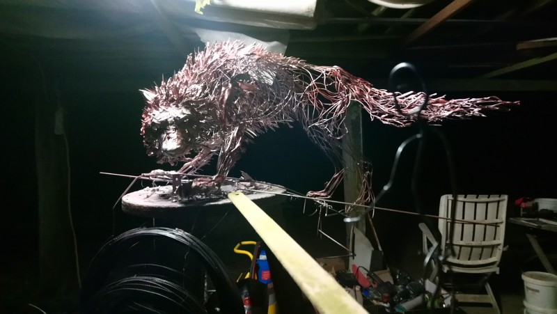 maquette loup, acier soudure autogène
